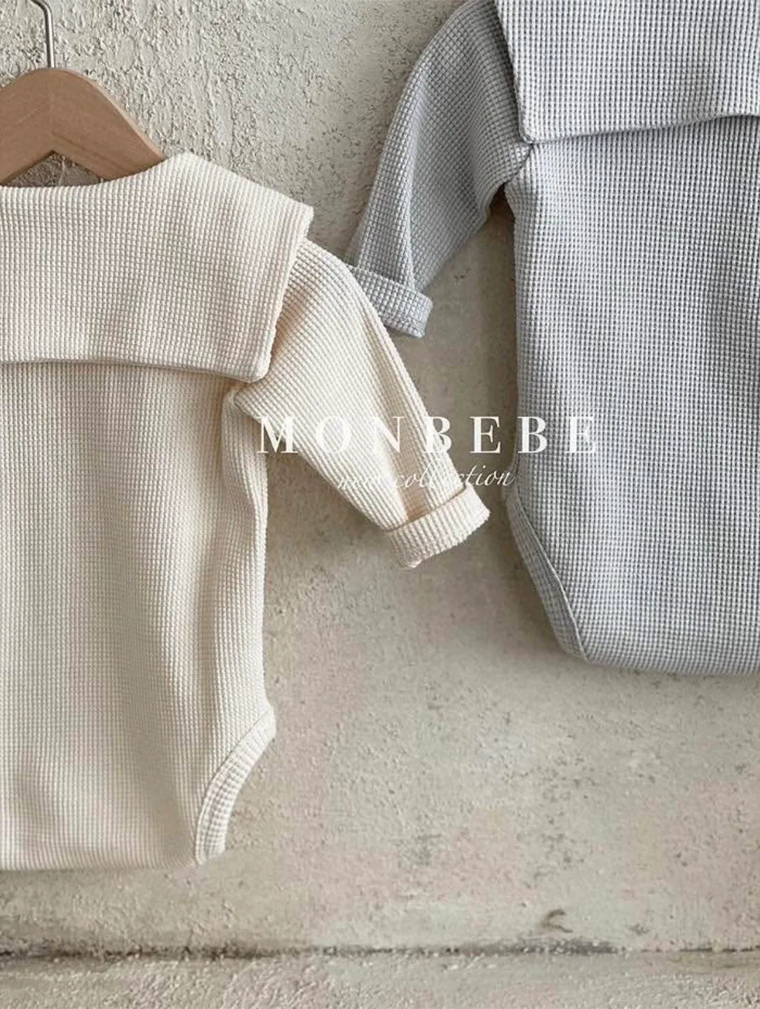 NEW Cream Waffle Knit Sailor Bodysuit, Size 12-24 Months image indicator(2)