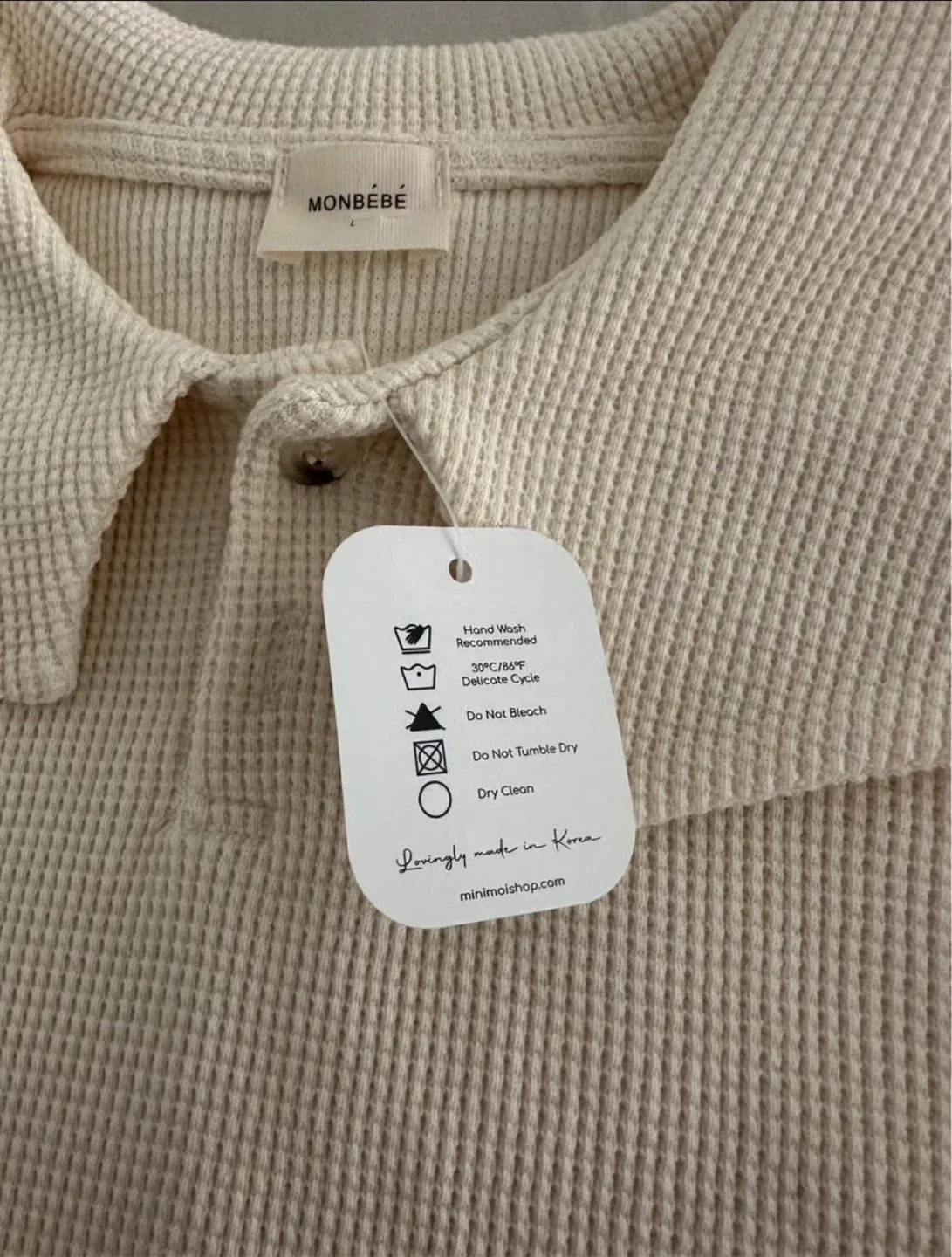 NEW Cream Waffle Knit Sailor Bodysuit, Size 12-24 Months image indicator(7)