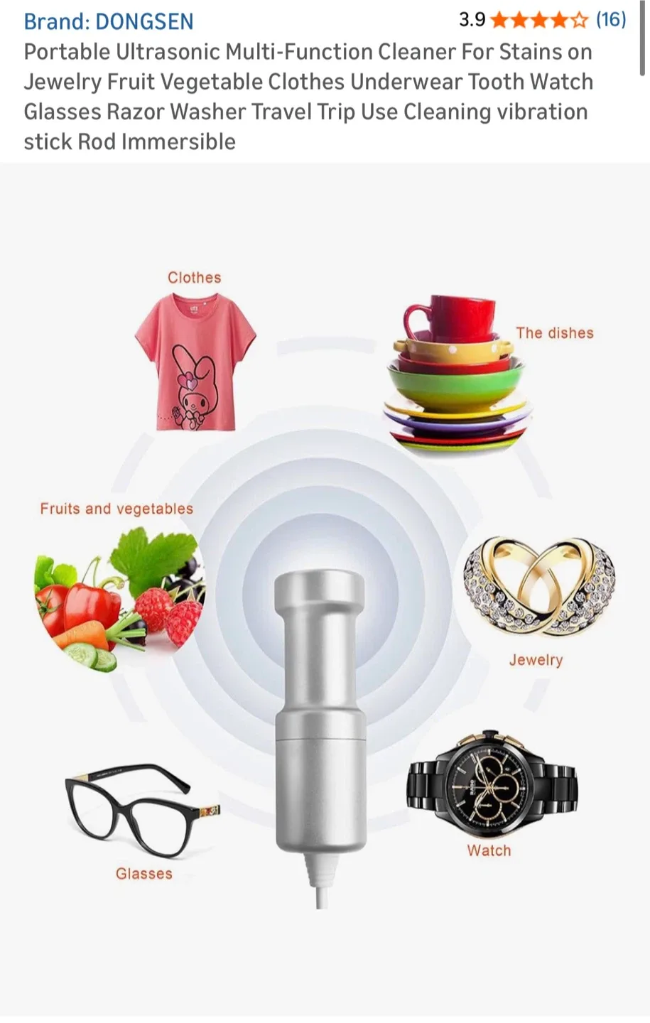 DONGSON Portable Ultrasonic Multi-Function Cleaner