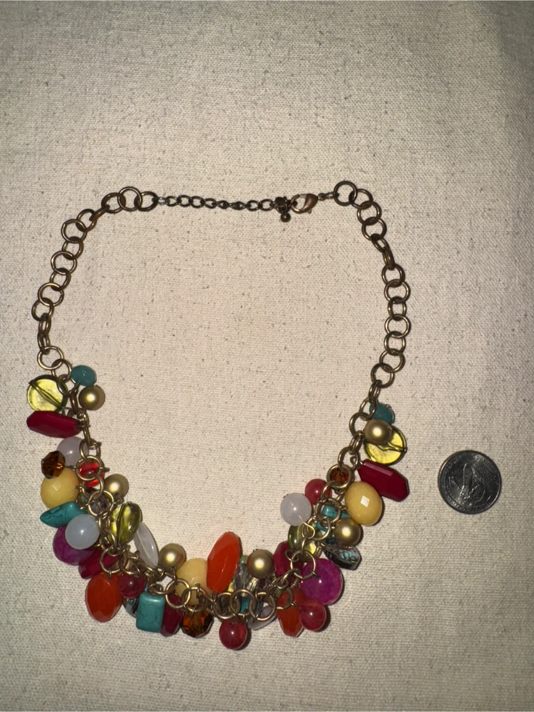 Vintage Colorful Beaded Statement Necklace