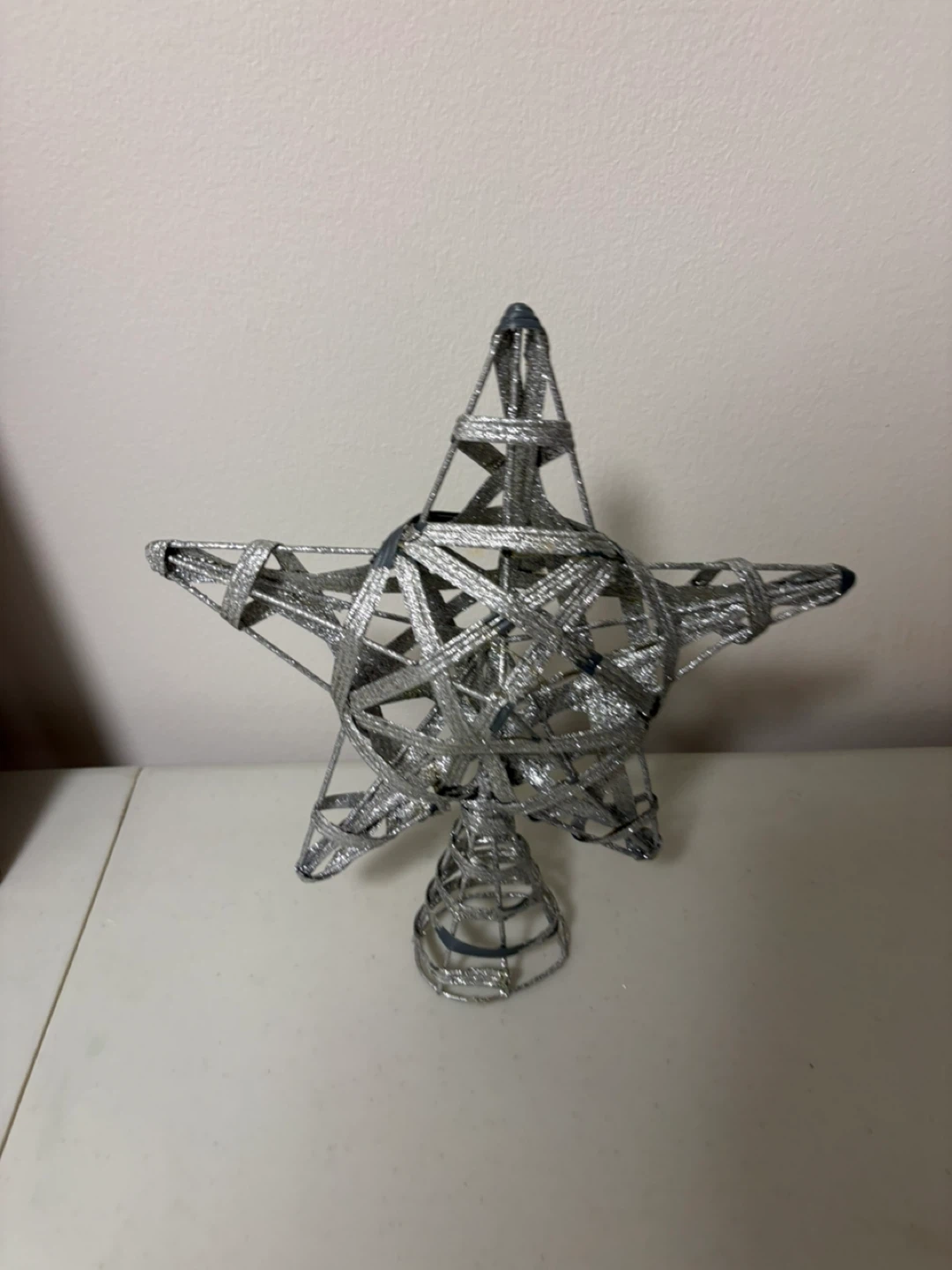 Silver Wire Star Christmas Tree Topper