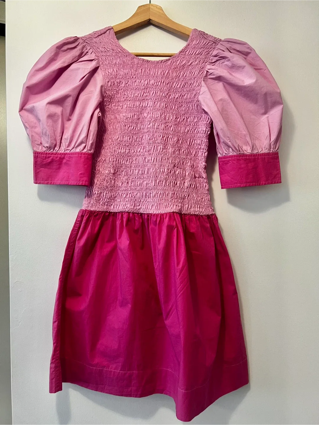 GANNI Pink Shirred Mini Dress image indicator(3)