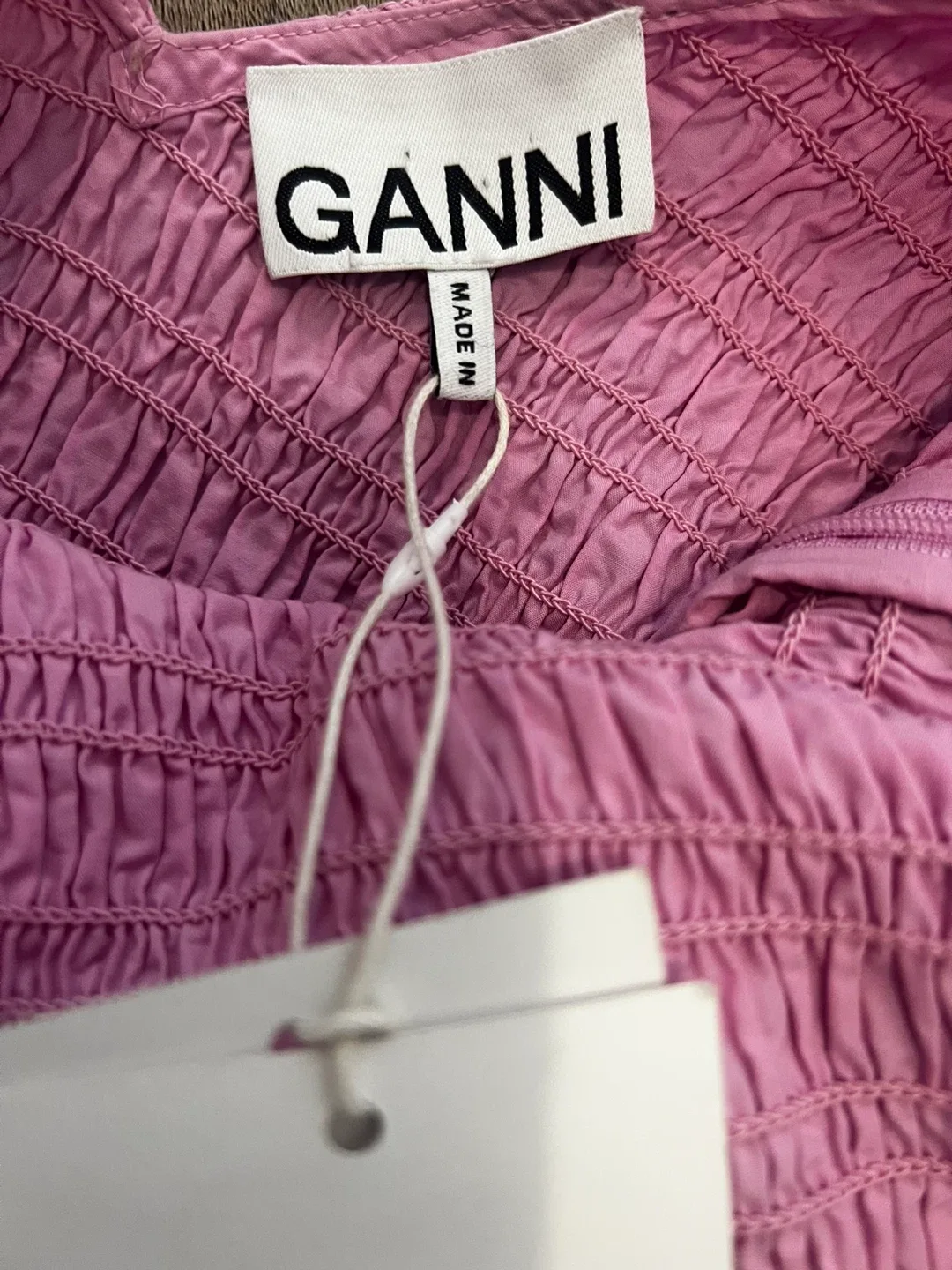 GANNI Pink Shirred Mini Dress image indicator(5)