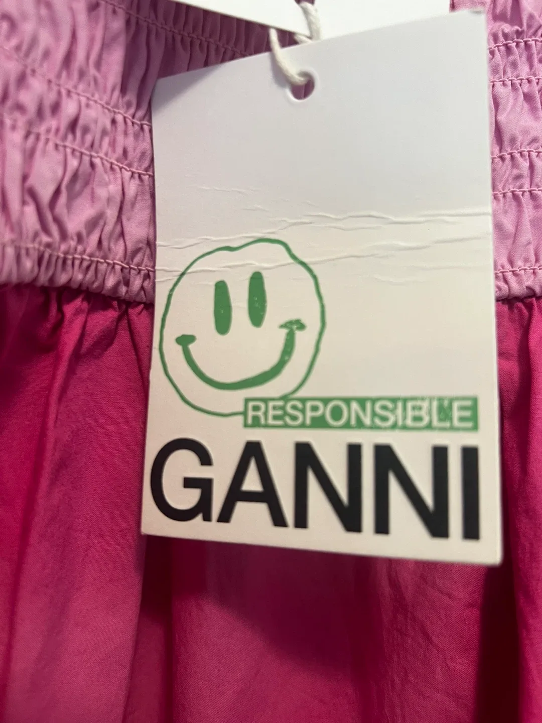 GANNI Pink Shirred Mini Dress image indicator(8)