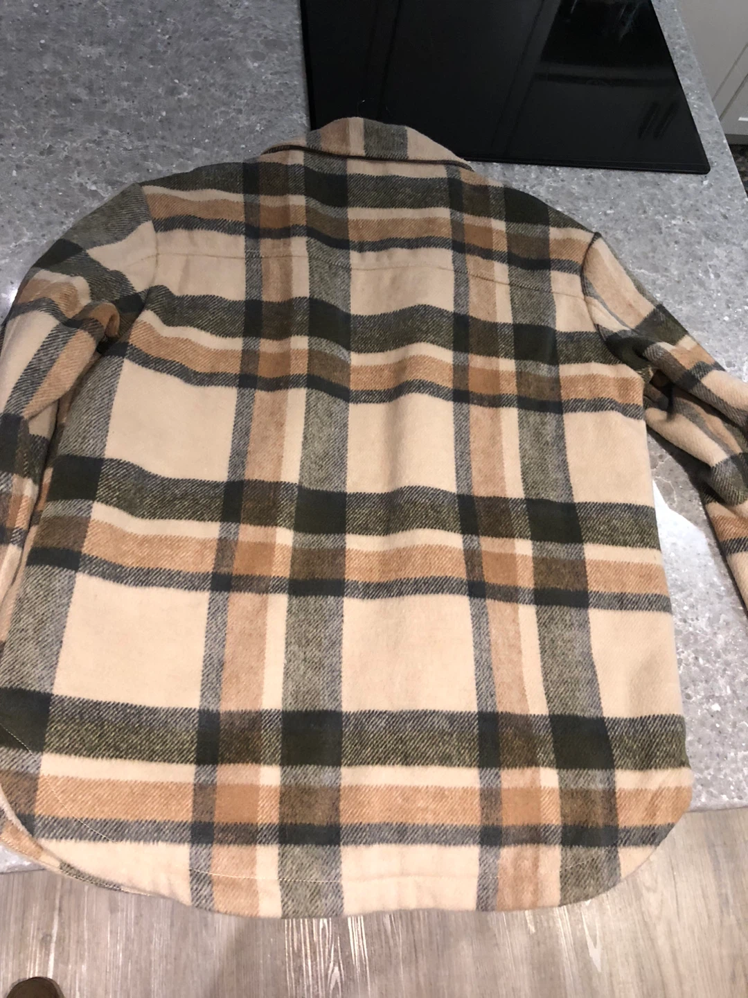 American Eagle Plaid Sherpa Lined Shacket - M - photo 3