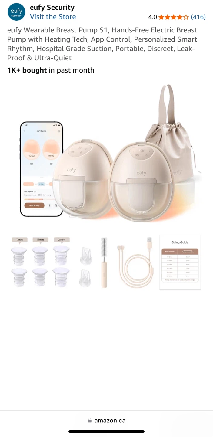 ⚽ New Eufy Wearable Breast Pump S1