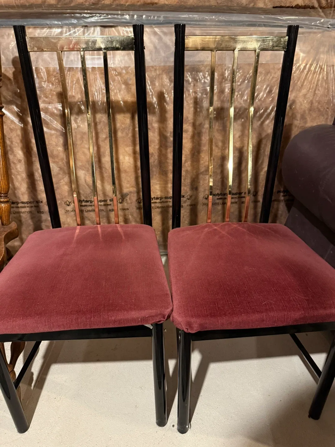 Pair of Red Velvet Dining Chairs