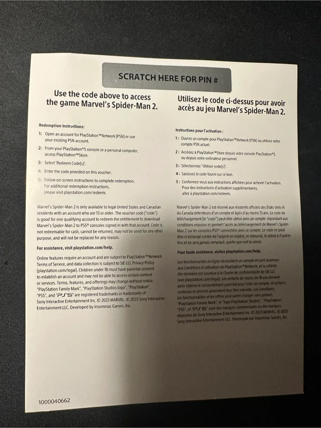 Marvel's Spider-Man 2 PS5 Game Code image indicator(2)