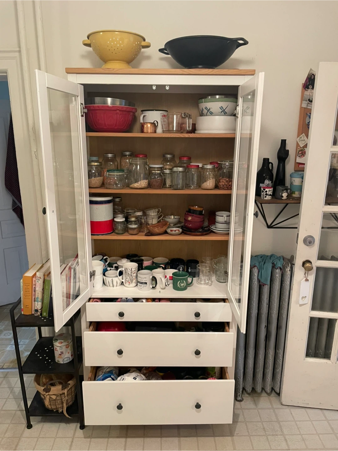 IKEA Hemnes White/Brown Cabinet with Glass Doors - photo 2