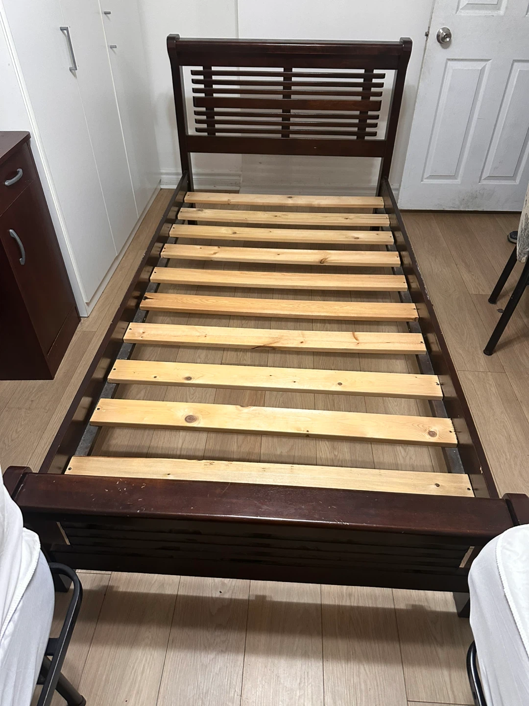 Dark brown wooden single Bed Frame - photo 4