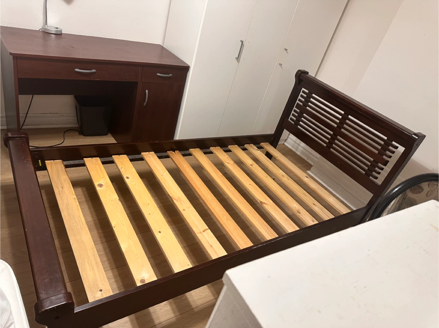 Dark brown wooden single Bed Frame