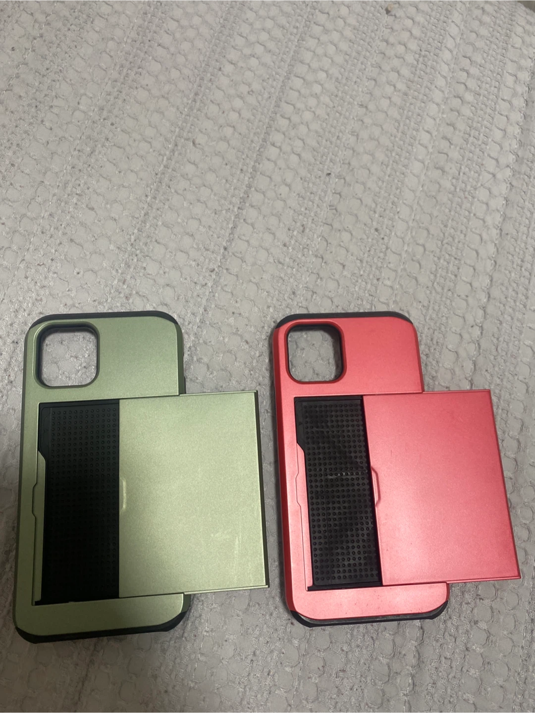 iPhone12  Case with Card Holder - Green & Red