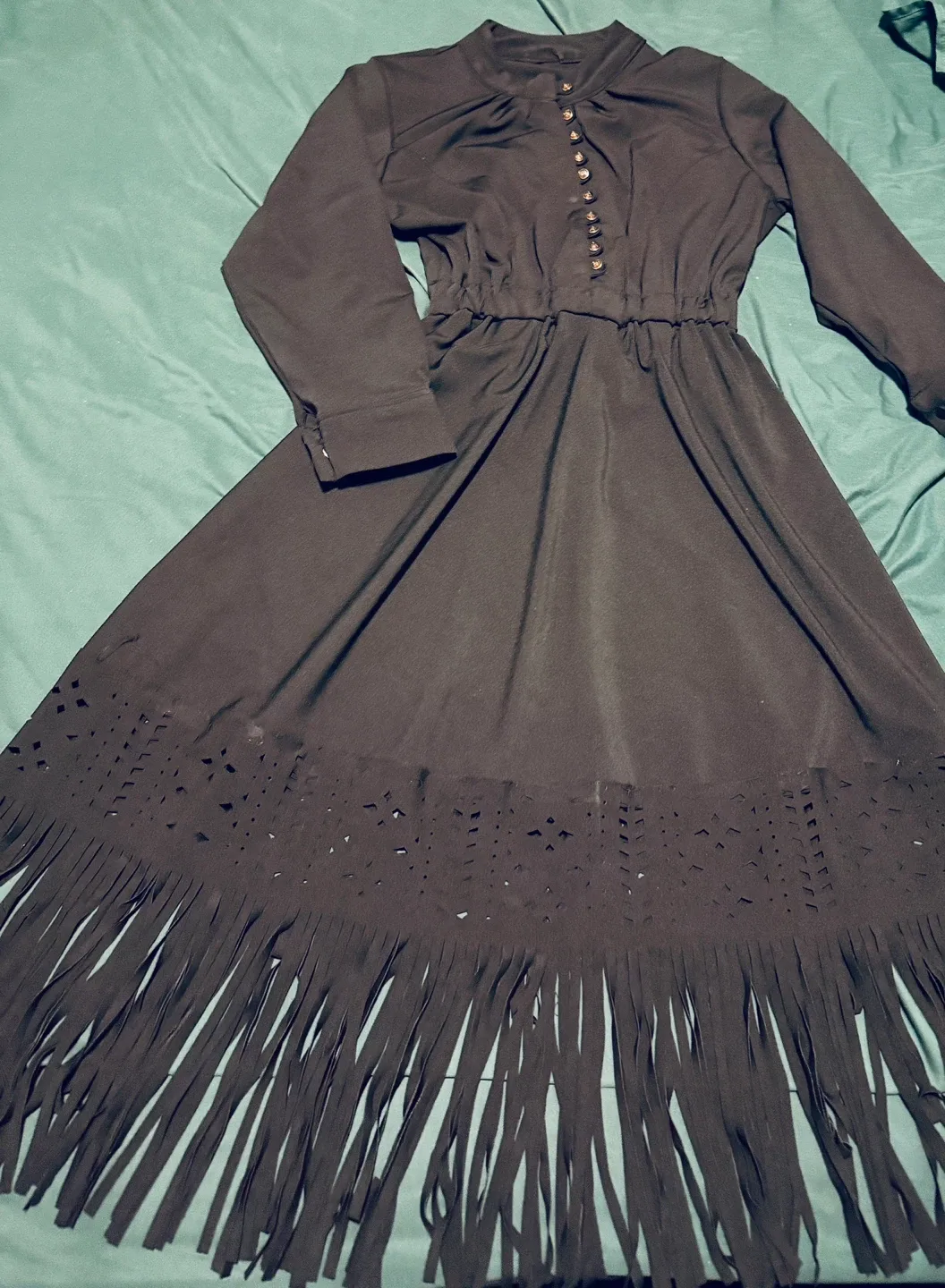 Black Long Sleeve Fringe Dress image indicator(2)