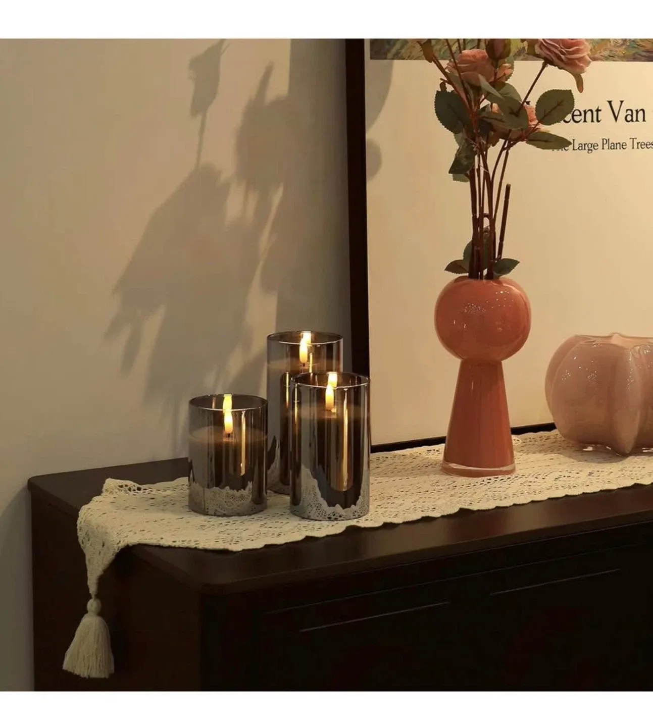 Set of 3 Flameless LED Candles with Remote image indicator(2)