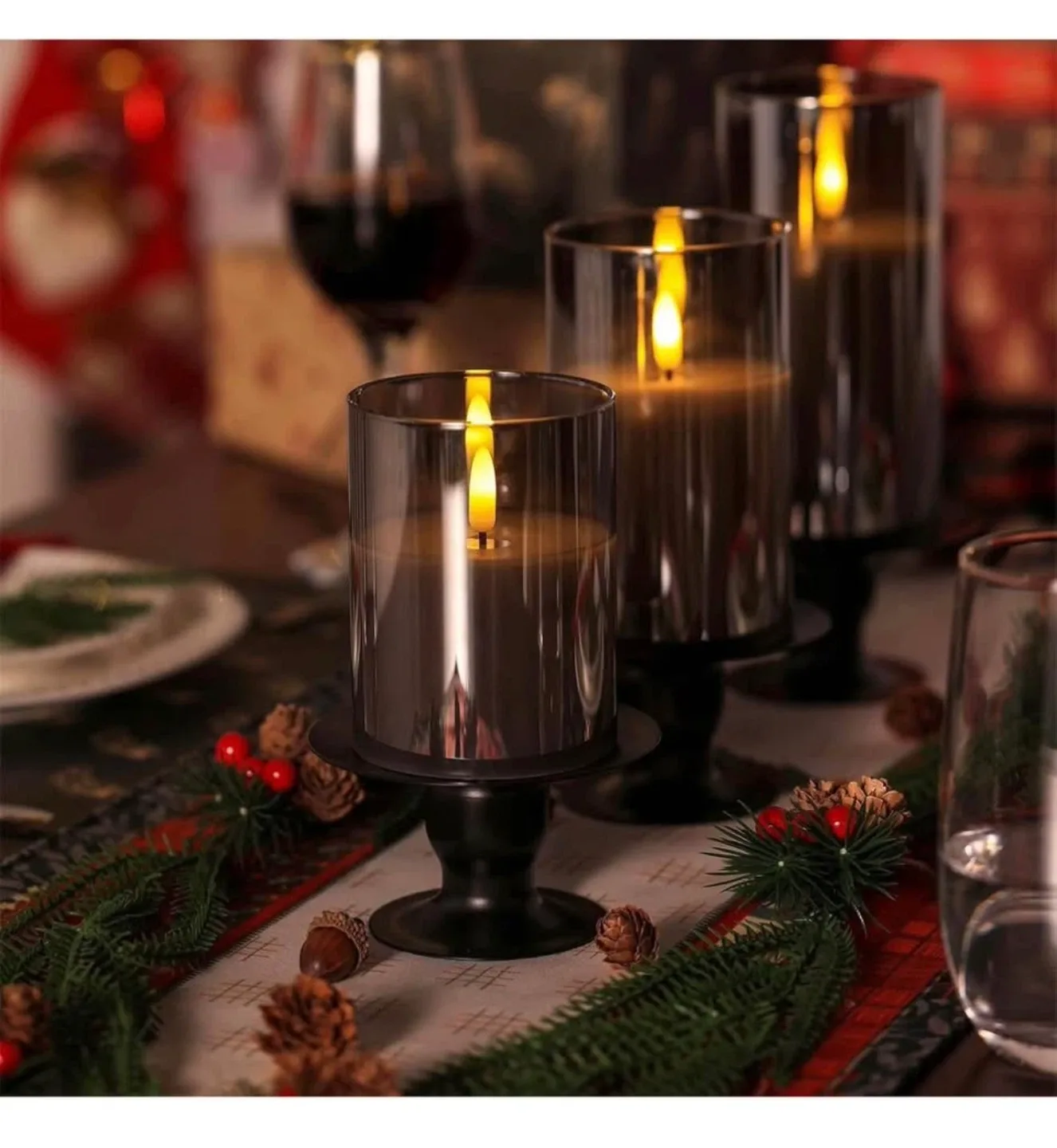 Set of 3 Flameless LED Candles with Remote image indicator(4)