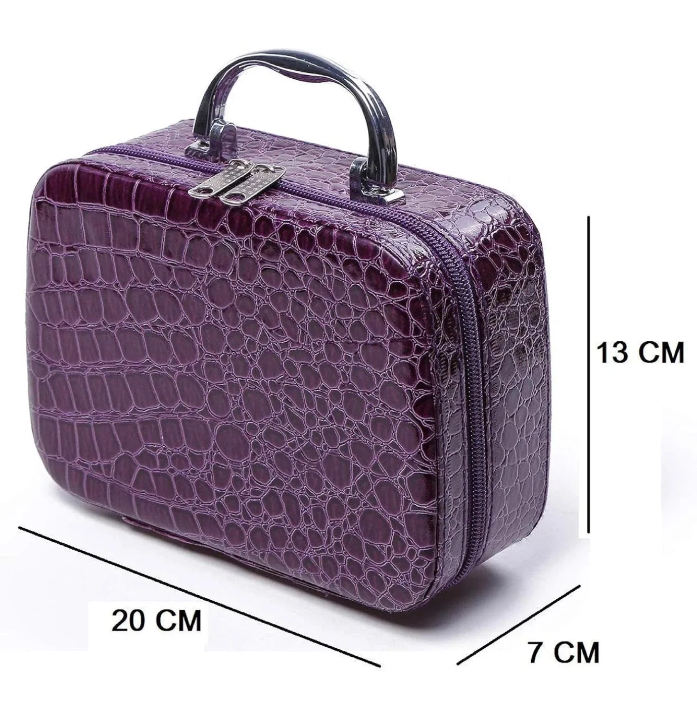 Purple Croc-Embossed Makeup/Cosmetic Bag