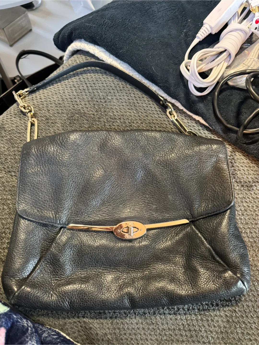 Coach Black Leather Crossbody Bag thumbnail