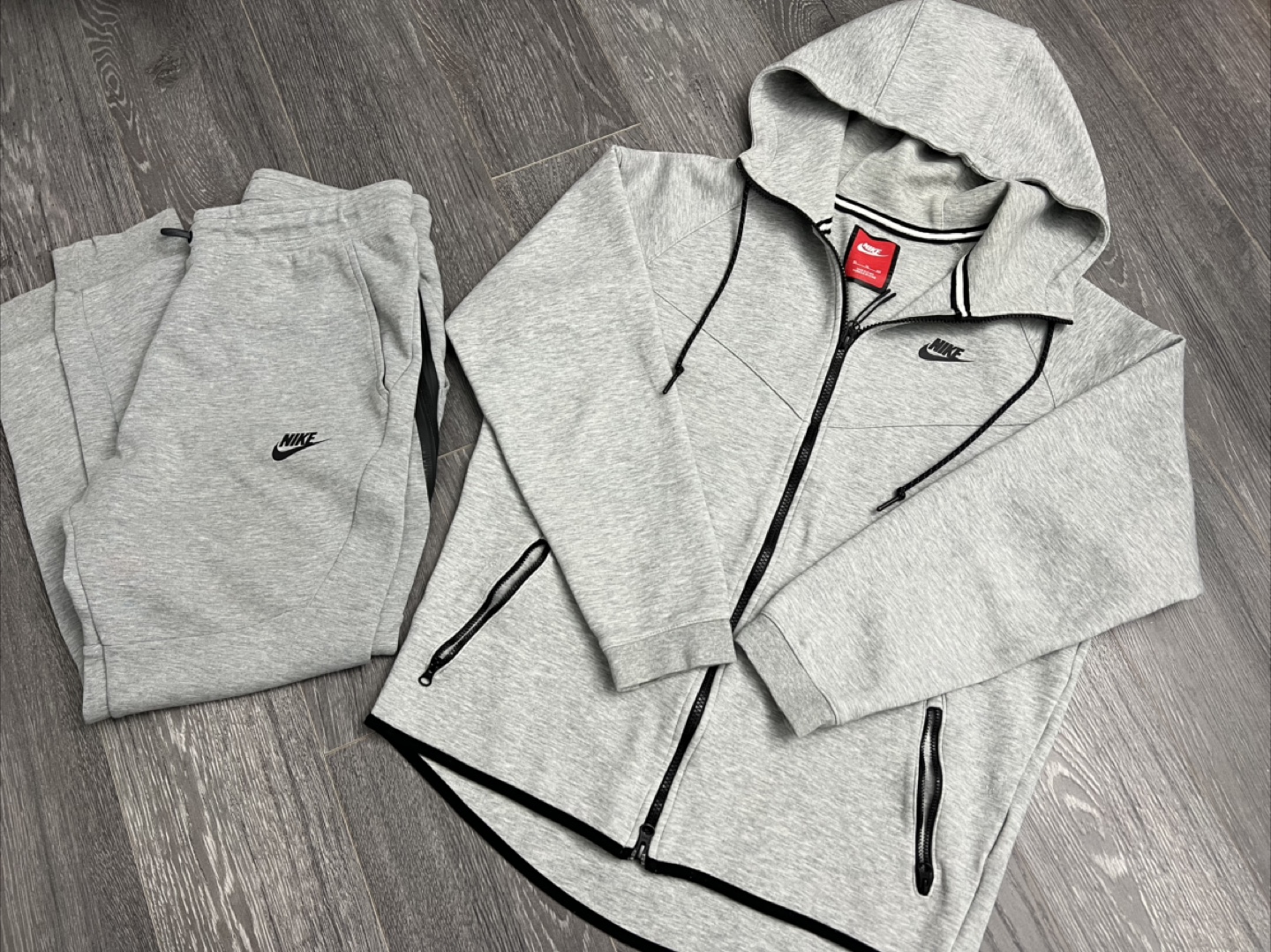 Nike Tech Fleece Tracksuit - Grey, Size XL/L