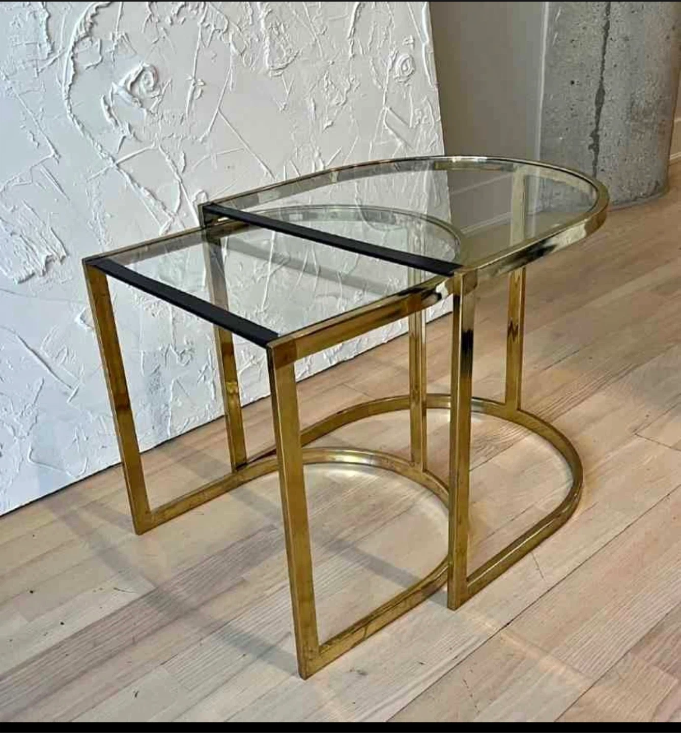Nesting Side Tables - Gold & Glass