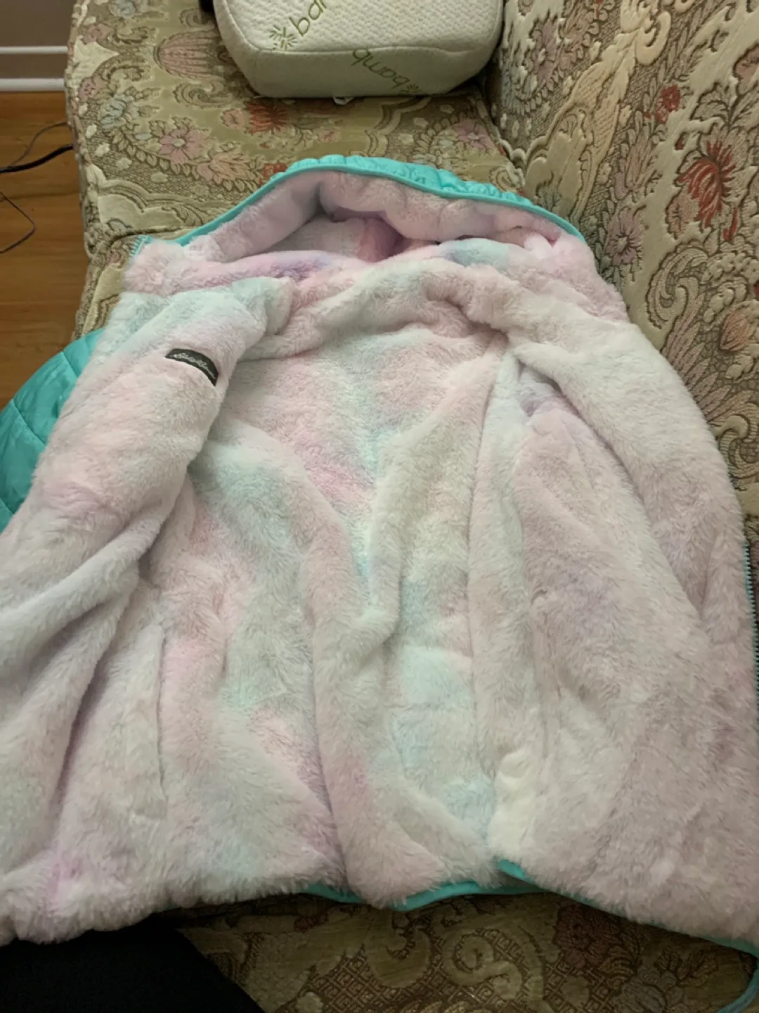 Eddie Bauer Girls' Puffer Jacket, two  sided, size 10-12 image indicator(2)