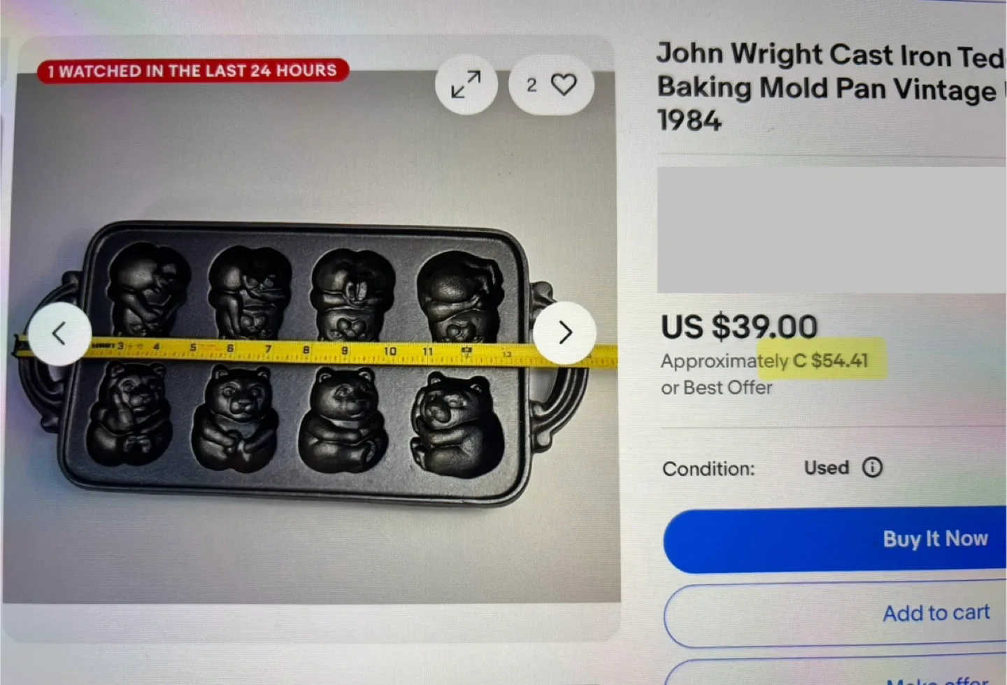 Cast Iron Teddy Bear Baking Mold Pans image indicator(5)