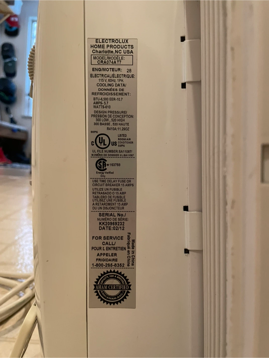 Frigidaire CRA074AT7 Window Air Conditioner - 6500 BTU - photo 2