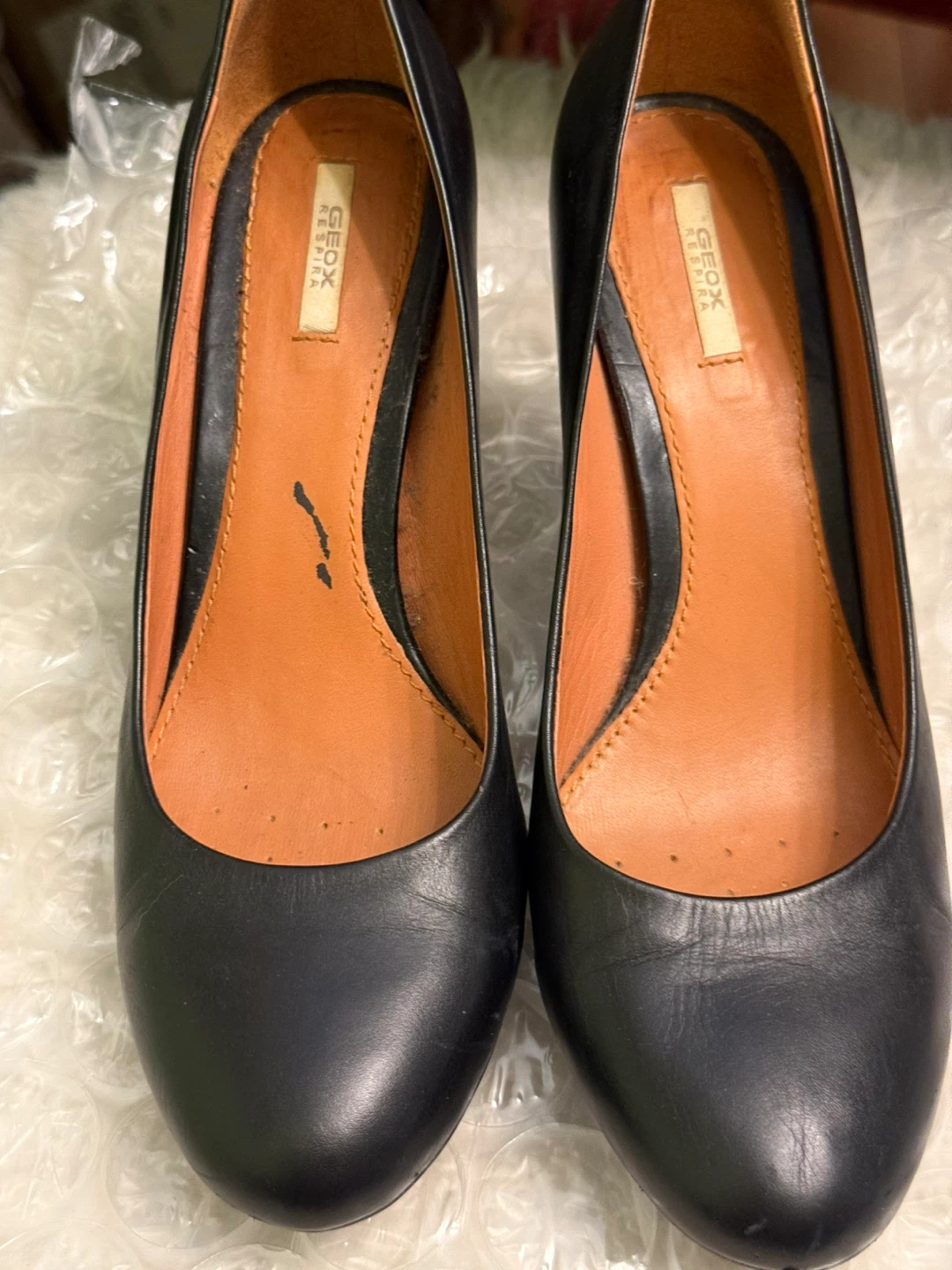 Geox Black Leather Heels