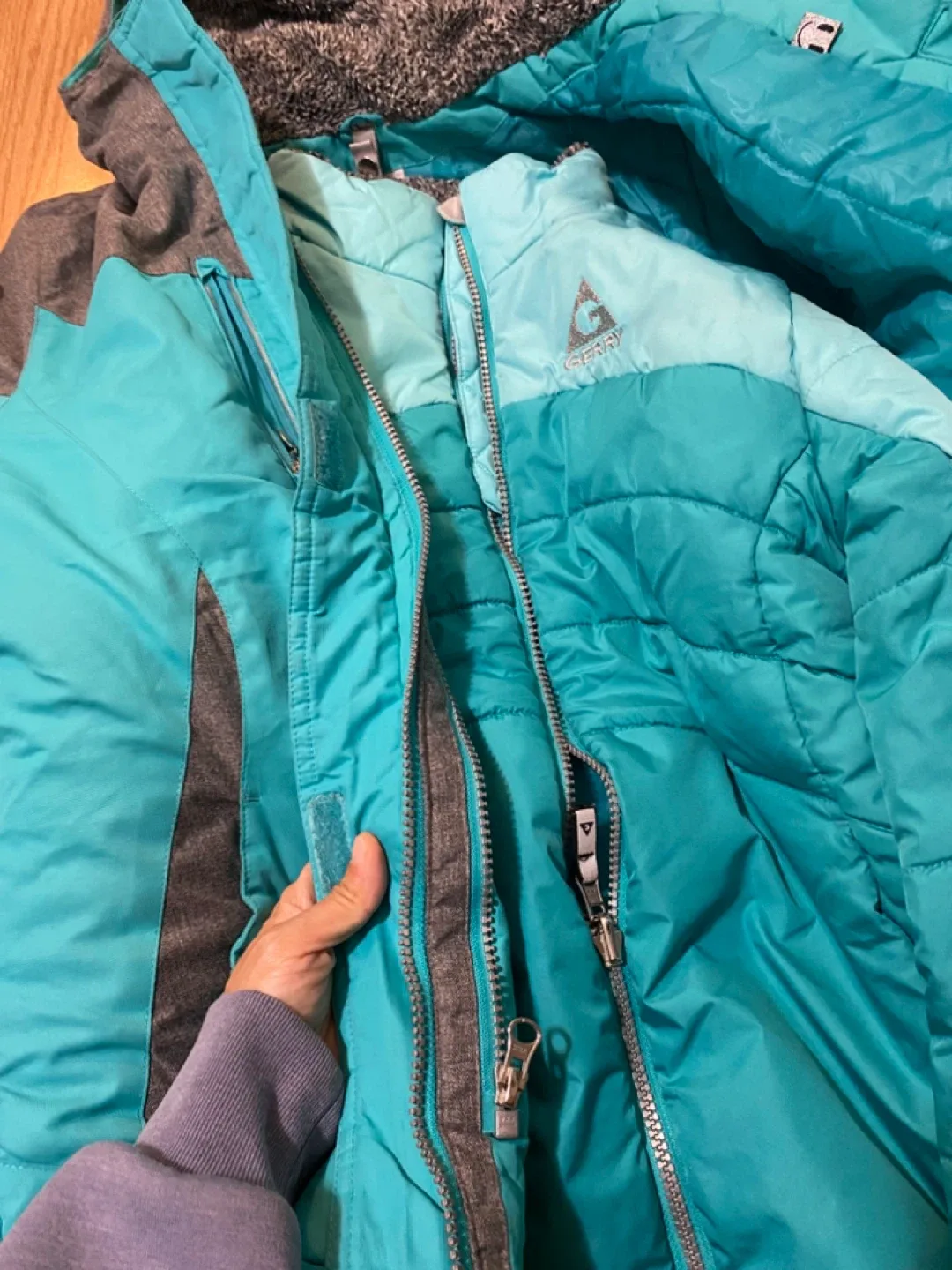 Gerry 2in1 Teal & Grey Kids' Winter Jacket Size 12 image indicator(6)