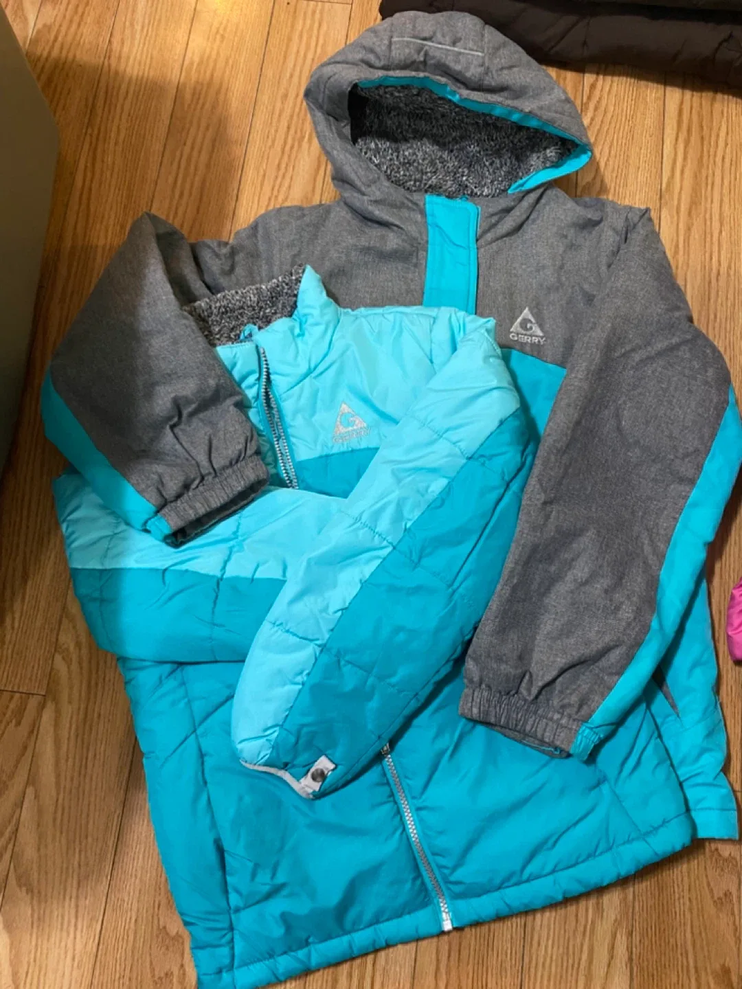 Gerry 2in1 Teal & Grey Kids' Winter Jacket Size 12 thumbnail