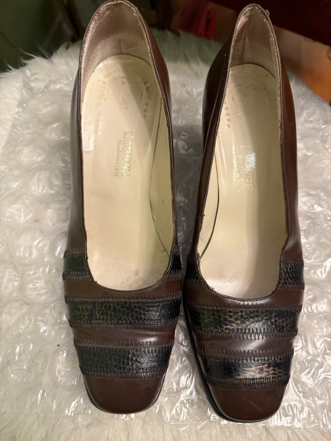 Varese Made in Italy Brown Leather Heels size 6.5