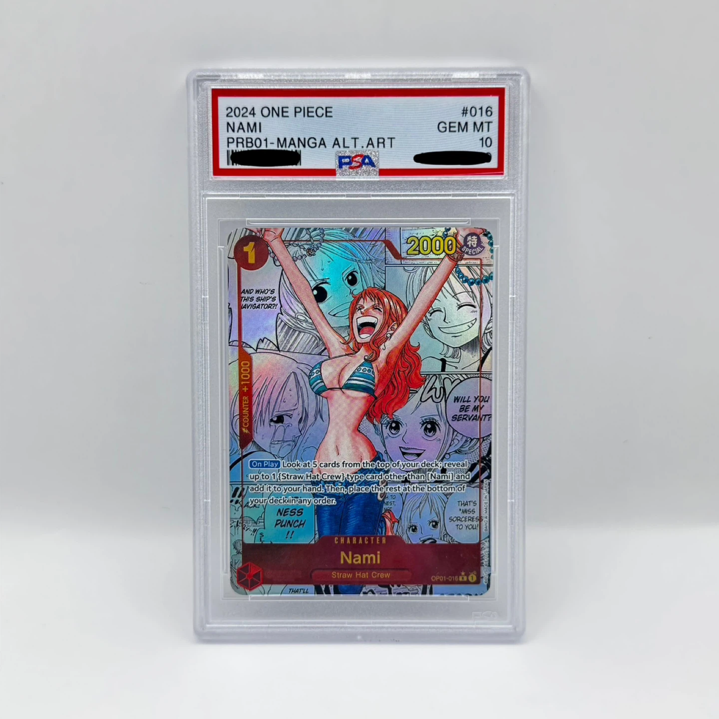 One Piece Nami PRB01-Manga Alt. Art PSA 10