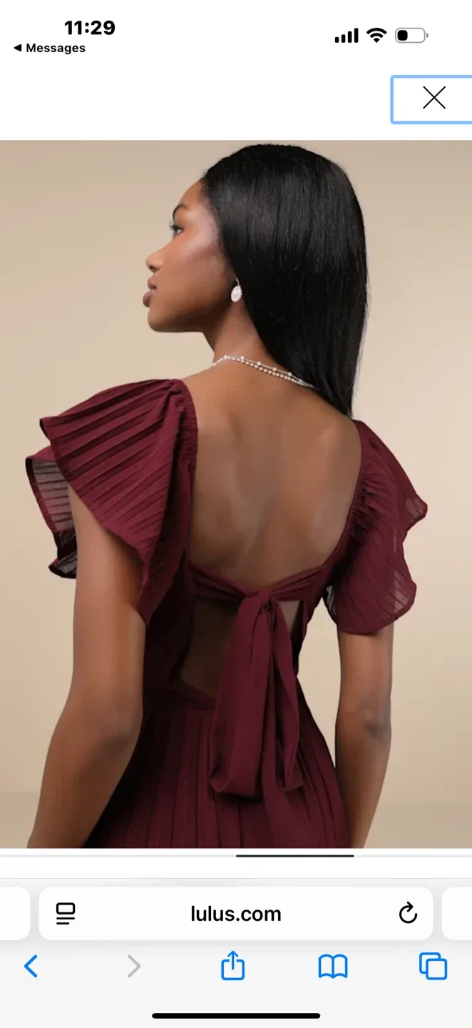 Lulus Burgundy Tiered Maxi Dress - Size XL image indicator(2)