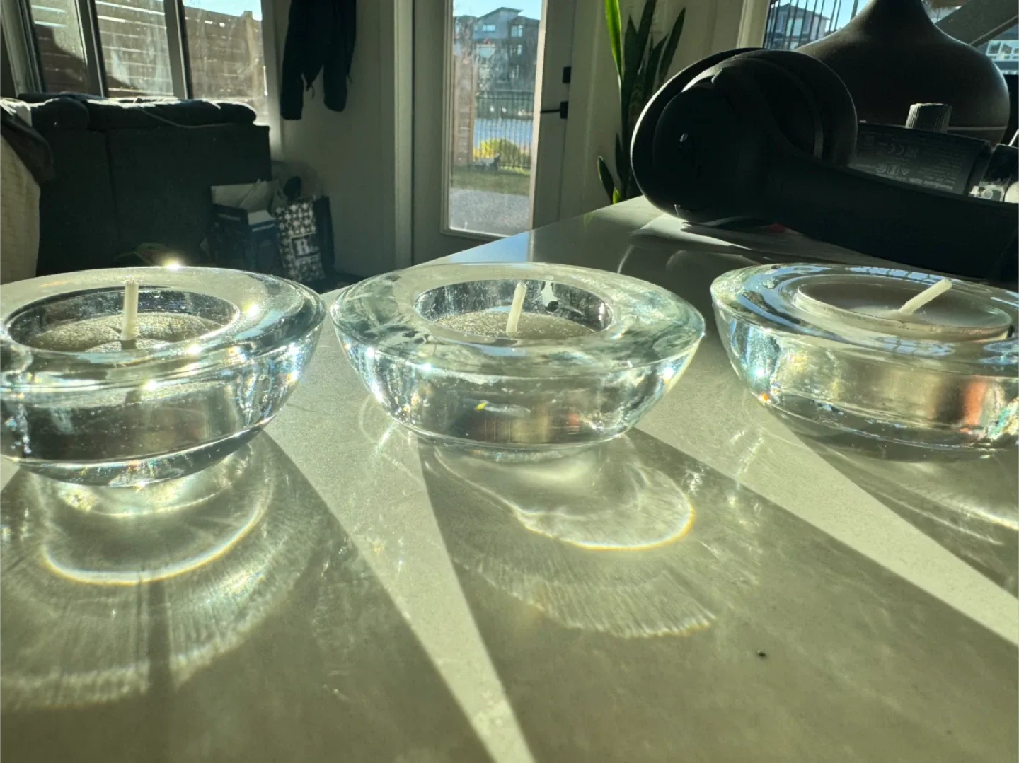 Clear Glass Candle Holders (Set of 3) thumbnail