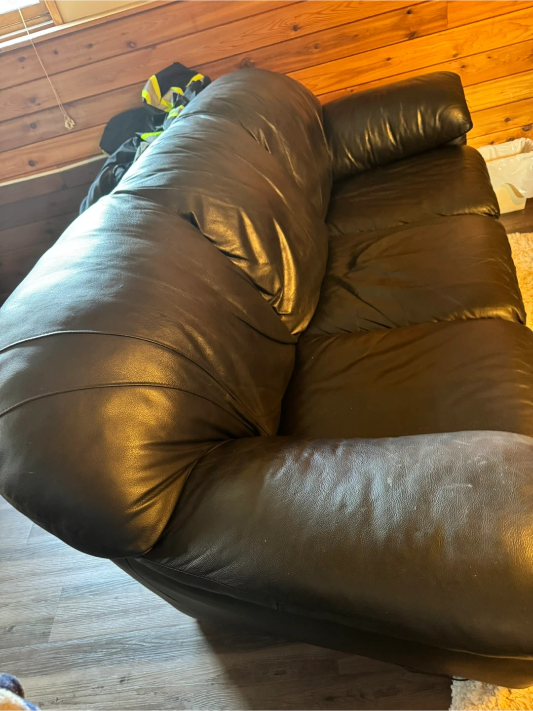 Black Leather Sofa - photo 2