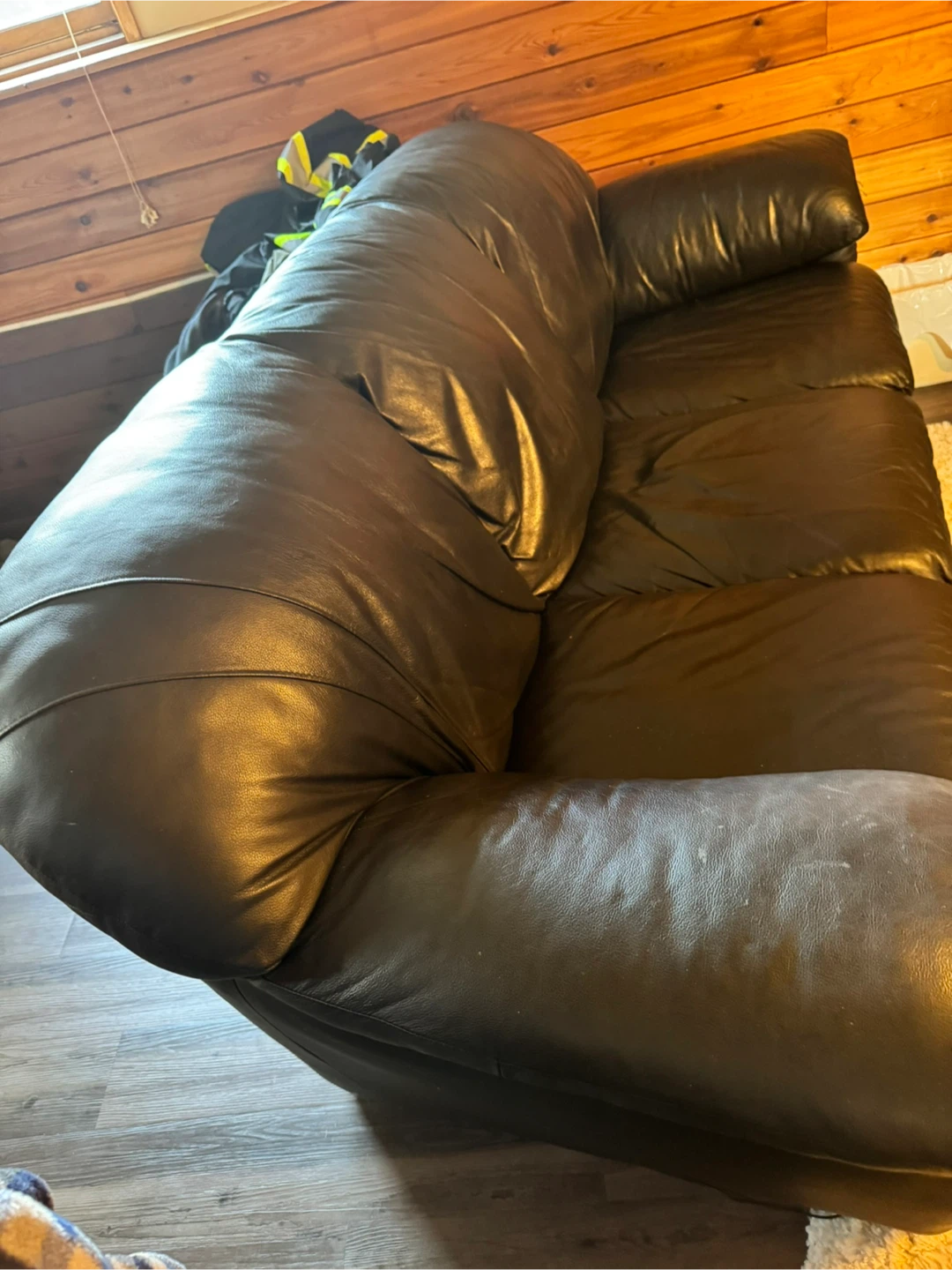 Black Leather Sofa - photo 4