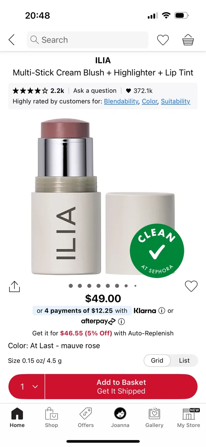 New ILIA Multi-Stick Cream Blush - At Last image indicator(3)