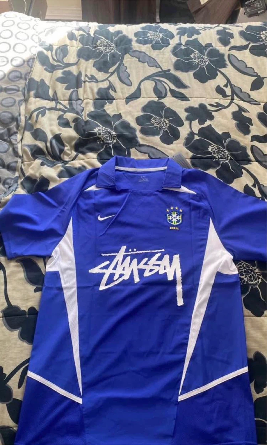 Stussy x brazil retro jersey