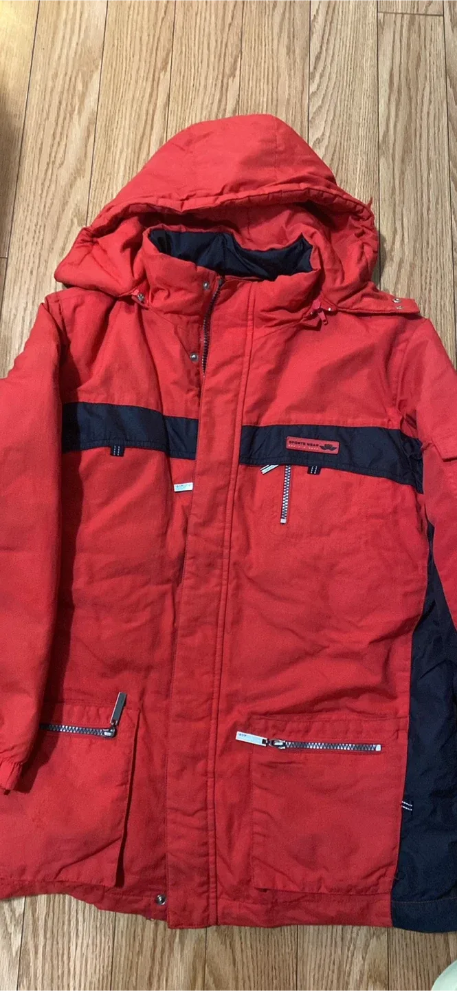 Red Bosideng Winter Down Jacket Very Warm Size 10-12 image indicator(2)