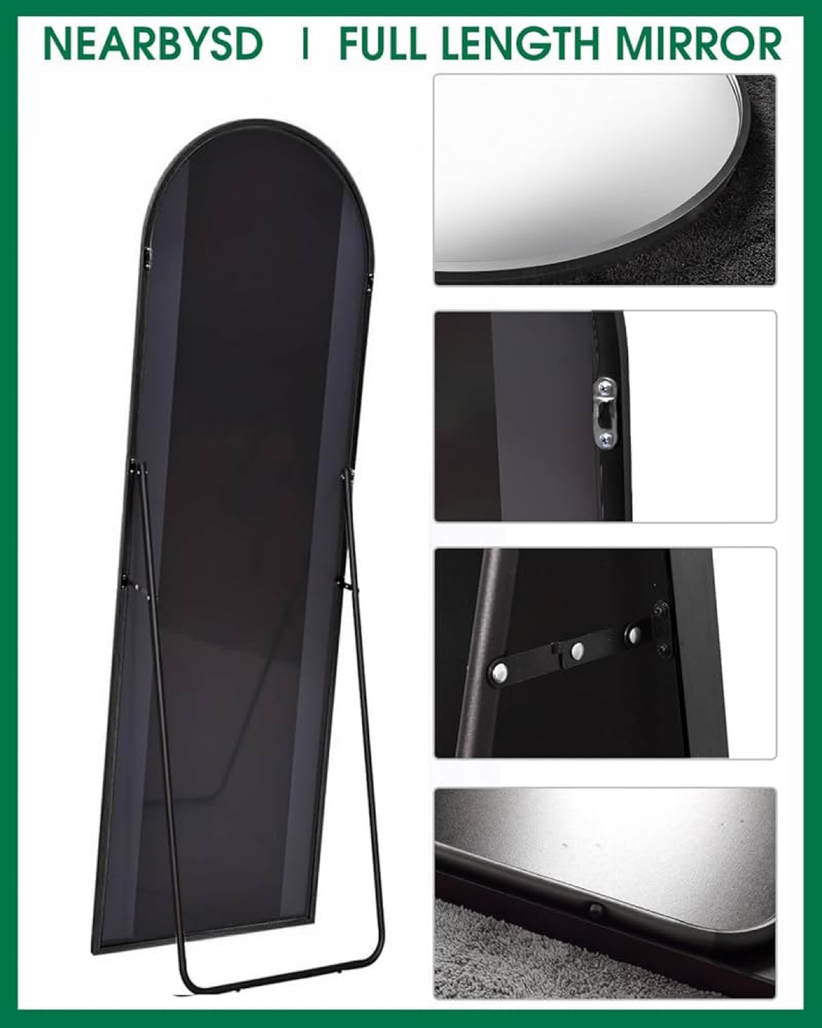 NEARBYSD Full Length Mirror, 58 inch - photo 4