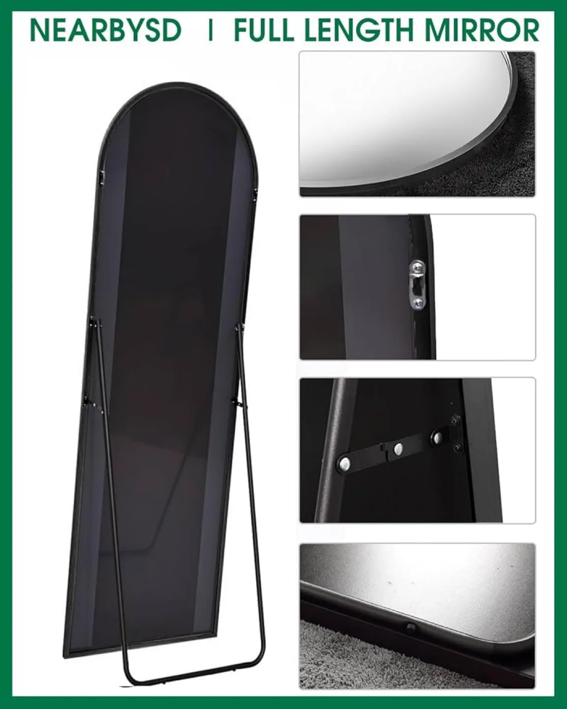 NEARBYSD Full Length Mirror, 58 inch image indicator(4)