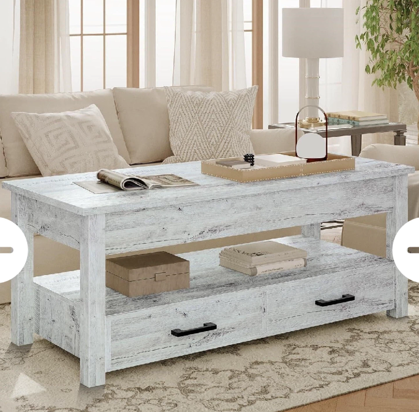 Lift Top Coffee Table - Whitewash