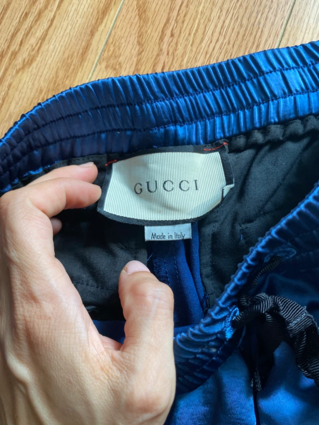 Gucci Blue Silk Track Pants - Size M - photo 2