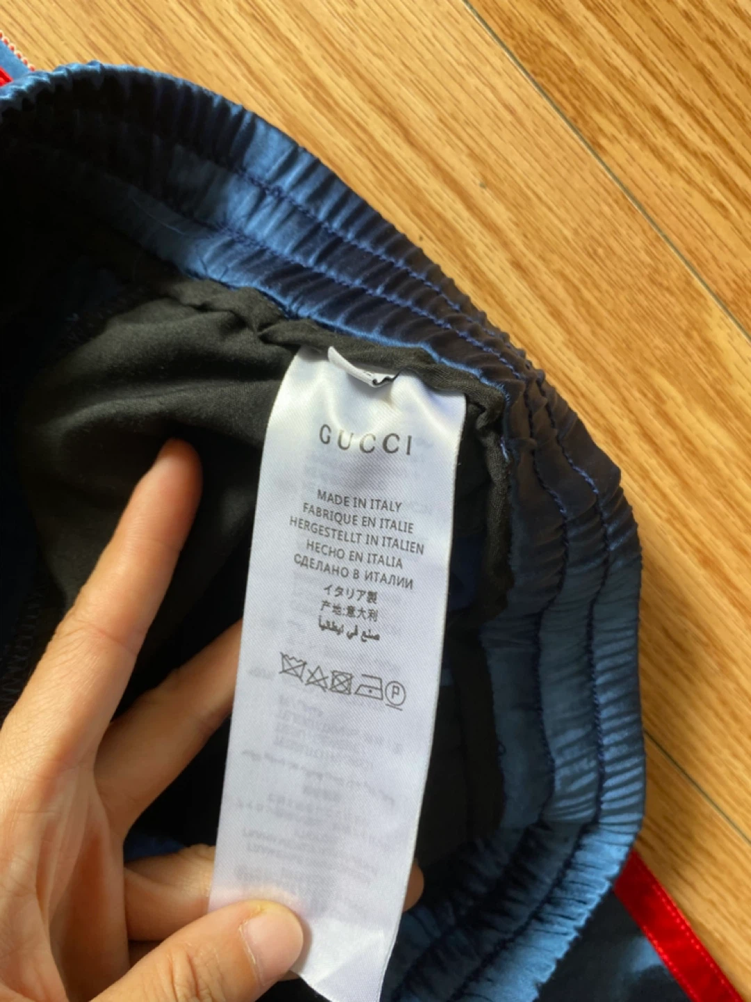 Gucci Blue Silk Track Pants - Size M - photo 3