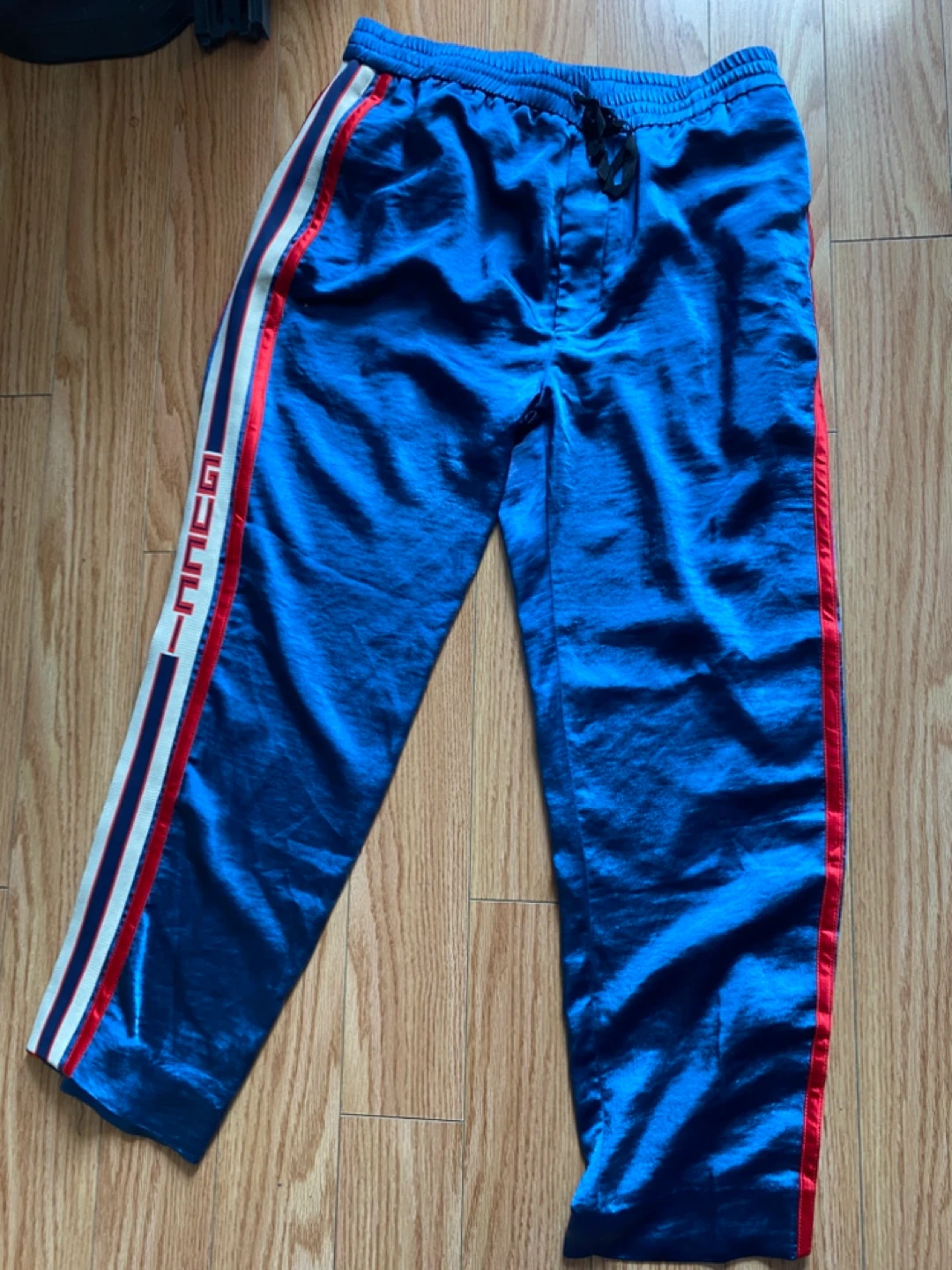 Gucci Blue Silk Track Pants - Size M