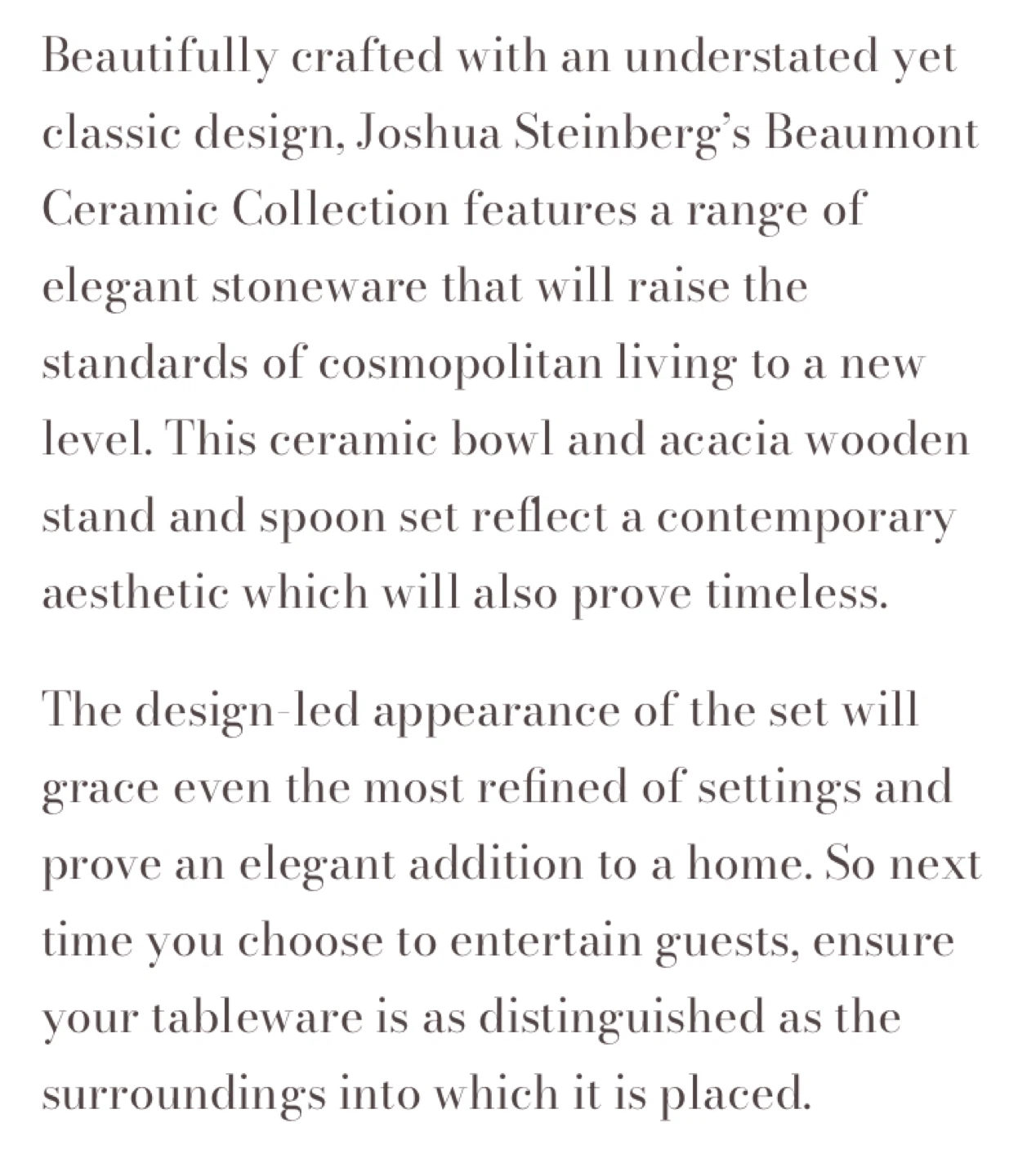 Joshua Steinberg Beaumont Ceramic Bowl, Stand & Spoons Set - photo 3