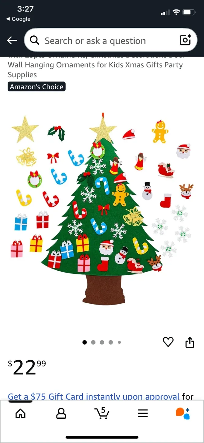 Wall Hanging Felt Christmas Tree Ornaments thumbnail