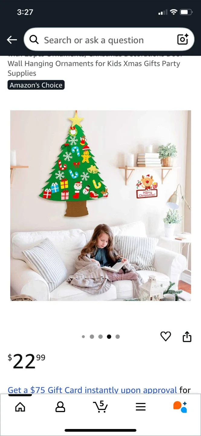 Wall Hanging Felt Christmas Tree Ornaments image indicator(3)