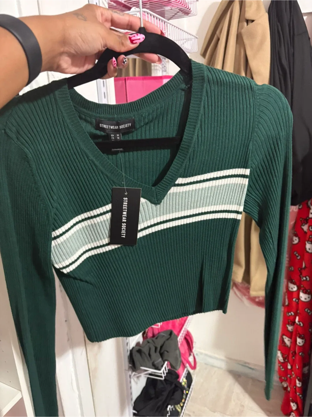 Streetwear Society Green Crop Top - Size M thumbnail