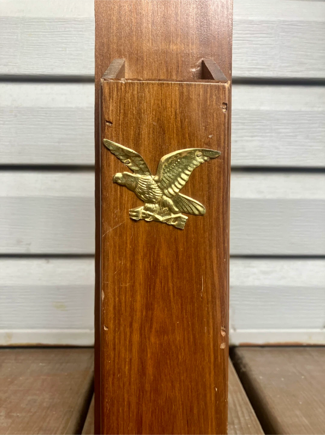 Vintage Wood Fireplace Match Holder - 14” x 3.5” - photo 3