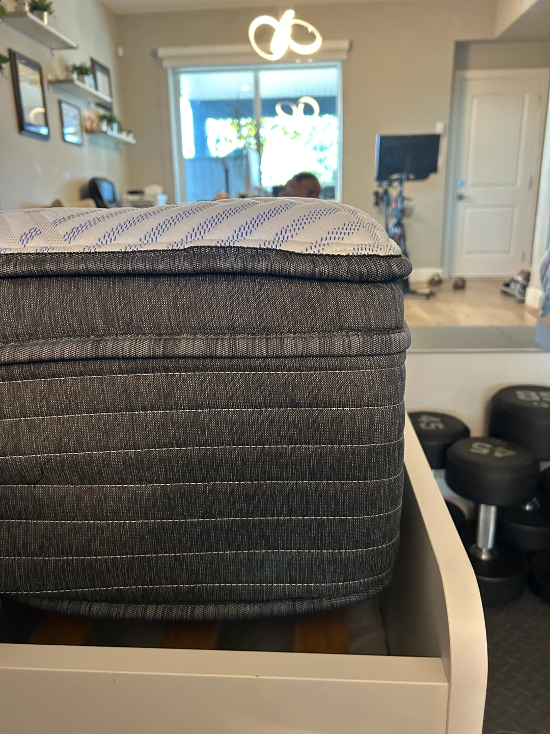Twin bed with Mattress - Grey - photo 4